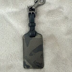 Coach Gray and Black Camouflage Luggage Tag